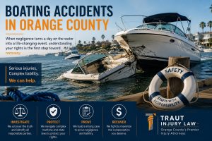 Two boats colliding and below an overview of how Traut Injury Law can help.